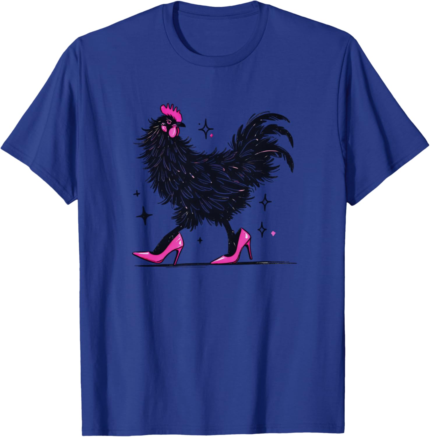 Funny Chicken In Pink Heels Color T-Shirt - T-Shirt | Royal