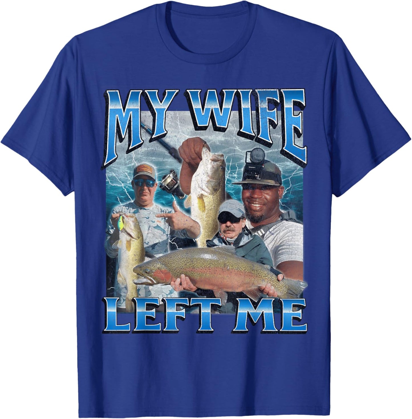 MildlyPerturbed -Adults & Kids Fishing Graphic - Black, Small T-Shirt - T-Shirt | Royal
