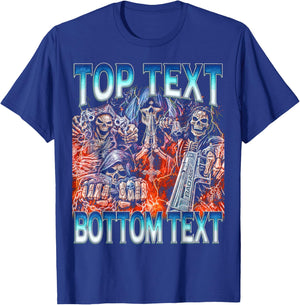 Top Bottom Text - Edgy Skeleton Bootleg Hard Skeleton Meme T-Shirt - T-Shirt | Royal