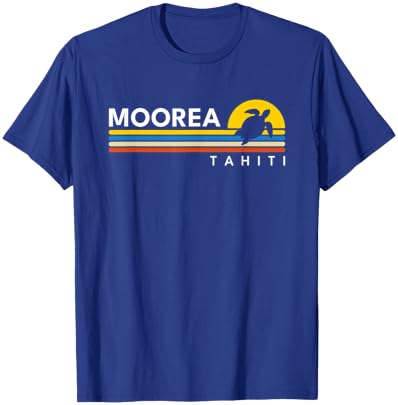 Moorea Tahiti Turtle Vintage Retro Souvenirs T-Shirt - T-Shirt | Royal