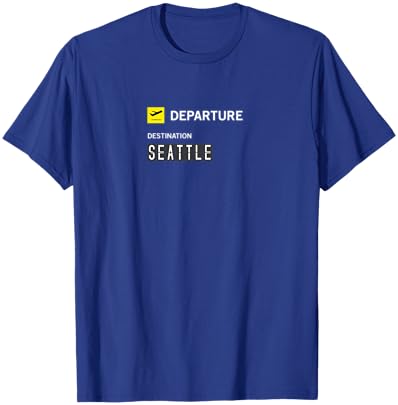 Tableau d'affichage Aéroport Départ Seattle T-Shirt - T-Shirt | Royal