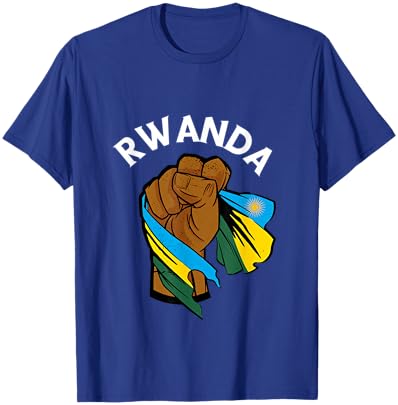 Rwandan Pride Power Handfist Rwanda Flag Rwandan Roots T-Shirt - T-Shirt | Royal