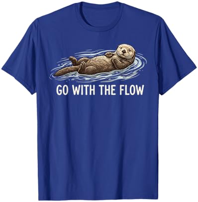 Go with The Flow Sea Otter T-Shirt - T-Shirt | Royal