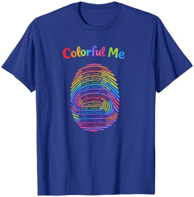 Colorful Me Positive Affirmations Rainbow Kids T-Shirt - T-Shirt | Royal
