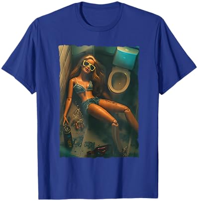 Funny Disgusting Doll face Drinking Meme T-Shirt - T-Shirt | Royal