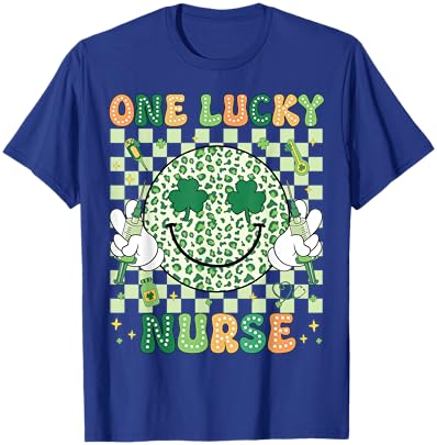 One Lucky Nurse St Patrick's Day Shamrock Irish Women Girl T-Shirt - T-Shirt | Royal