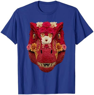 T-rex with Roses Spring Floral Dinosaur for Valentine's Day T-Shirt - T-Shirt | Royal