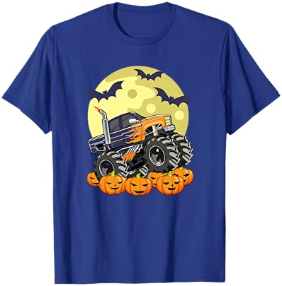 Monster Truck Halloween Jack O Lantern Moon Pumpkin Toddler T-Shirt - T-Shirt | Royal
