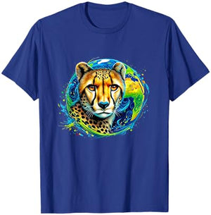 Cheetah Earth Day 2024 Save The Planet Colorful T-Shirt - T-Shirt | Royal