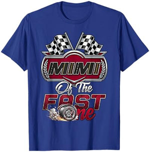 Pit Crew Grandma Mimi of The Fast One First Birthday T-Shirt - T-Shirt | Royal