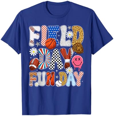 Groovy Field Day Fun Day School Sports Students Boys Kids T-Shirt - T-Shirt | Royal