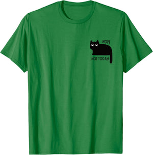 Lustiges Nope Not Today Lazy Cat Zitat Pocket Logo Katzenliebhaber T-Shirt - T-Shirt | Irish Green