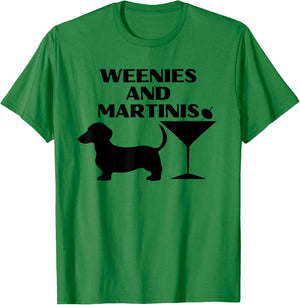 Weenies and Martinis Vintage Dachshund Weenie Weiner Dog Men Women T-Shirt - T-Shirt | Irish Green