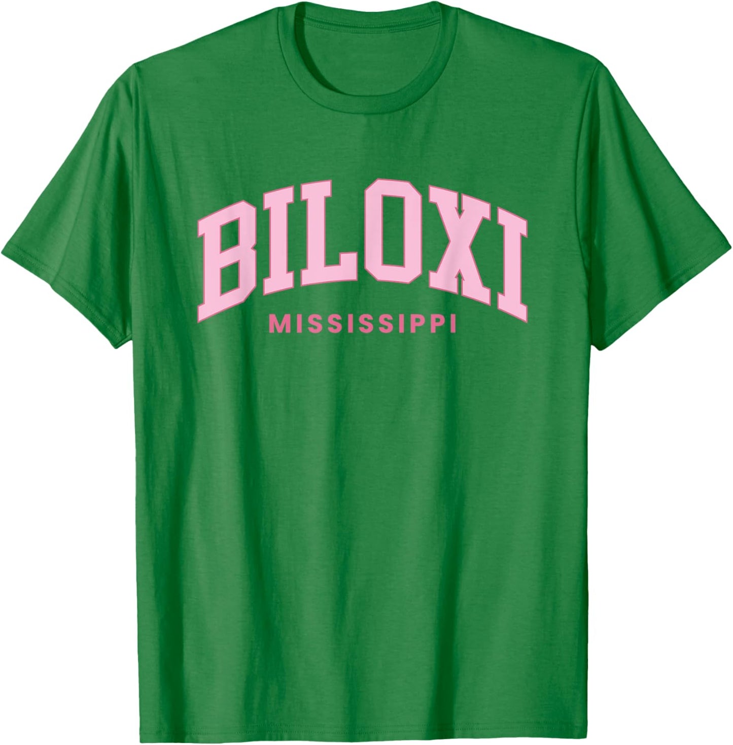 Biloxi Mississippi Retro Preppy Throwback Girls Pink T-Shirt - T-Shirt | Irish Green