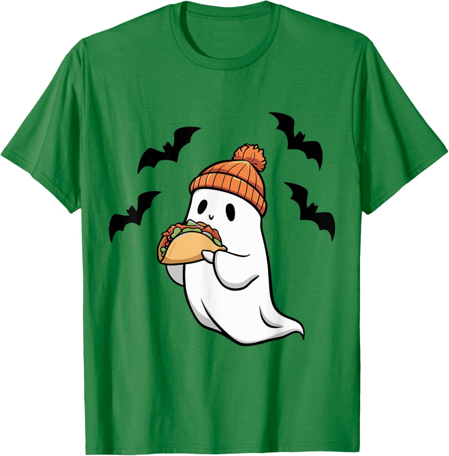 Funny Ghost Eating Tacos Spooky Taco Halloween Food Costume T-Shirt - T-Shirt | Irish Green