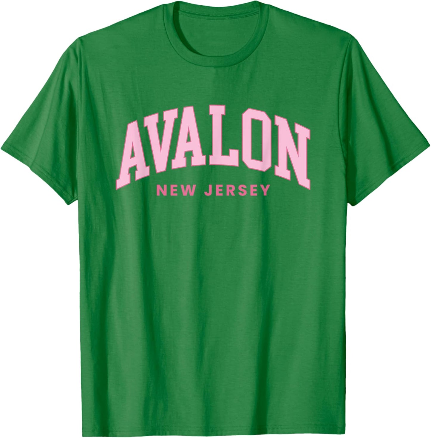 Avalon New Jersey Retro Preppy Throwback Girls Pink T-Shirt - T-Shirt | Irish Green