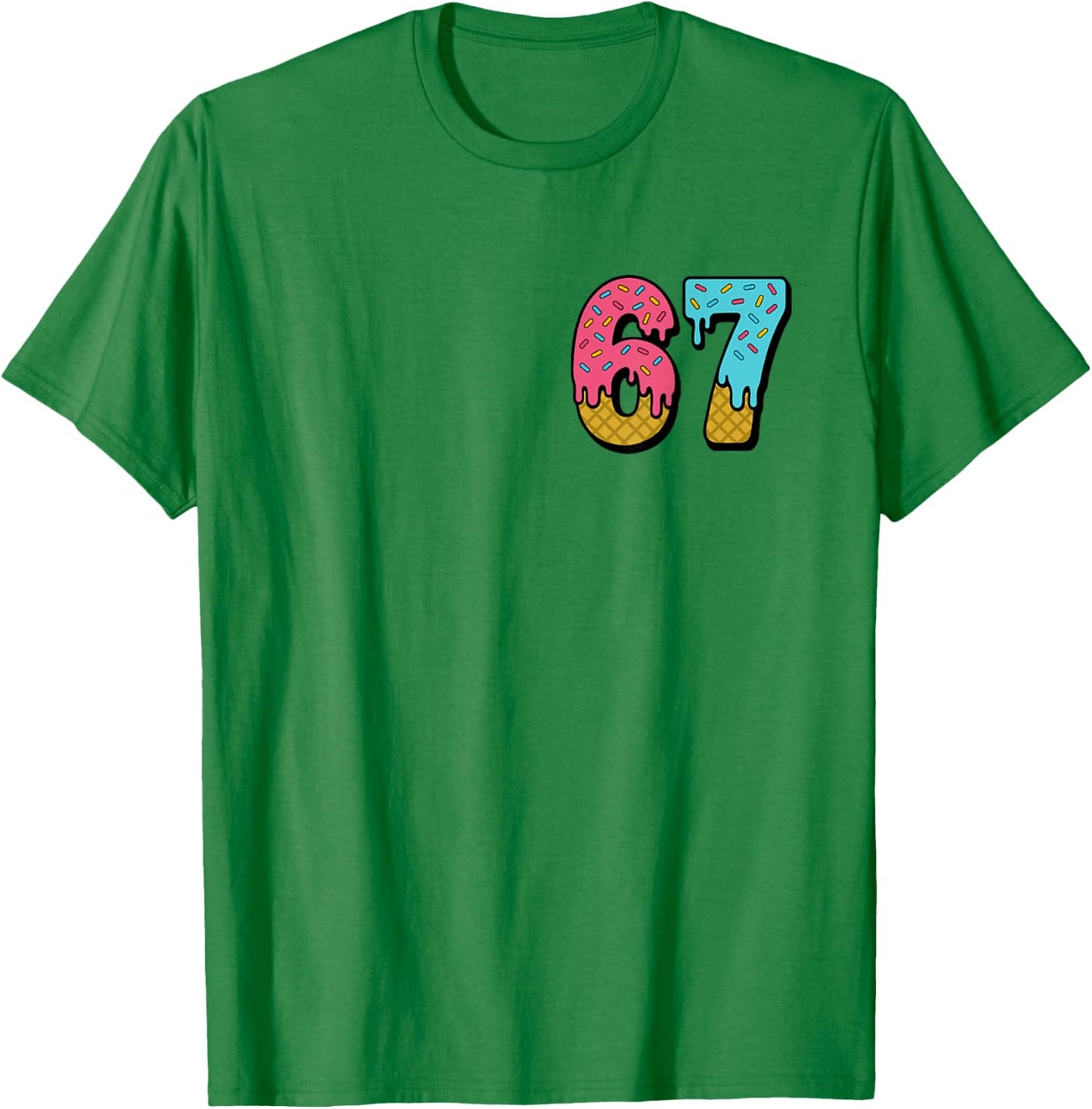 Six Seven Ice Cream Drip Sport 67 Fun Mason Meme T-Shirt - T-Shirt | Irish Green