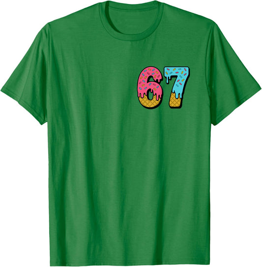 Six Seven Ice Cream Drip Sport 67 Fun Mason Meme T-Shirt - T-Shirt | Irish Green
