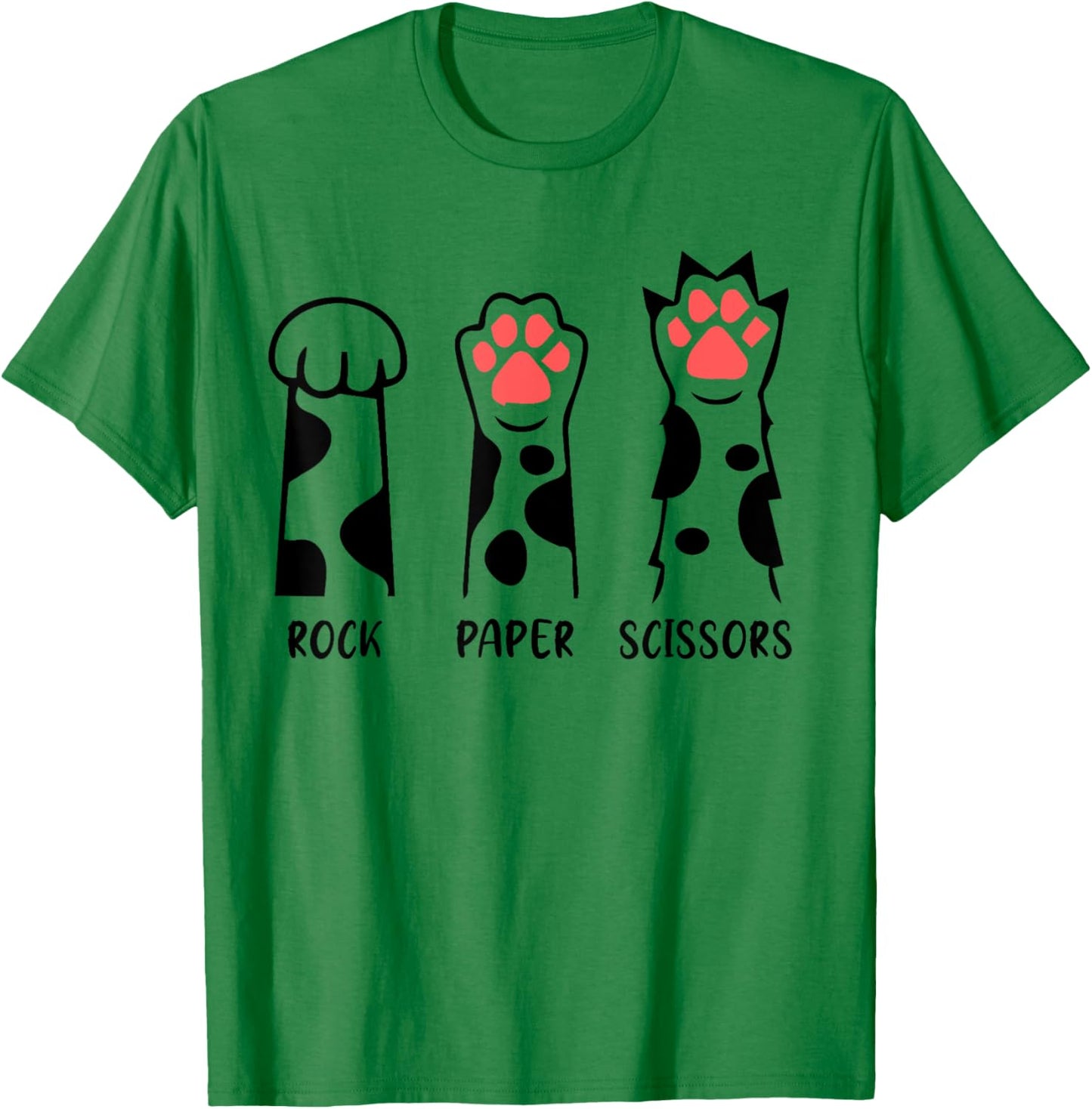 Rock Paper Scissors Cat Paws Funny Hand Cat Kitten Lover Men Women Kids T-Shirt - T-Shirt | Irish Green