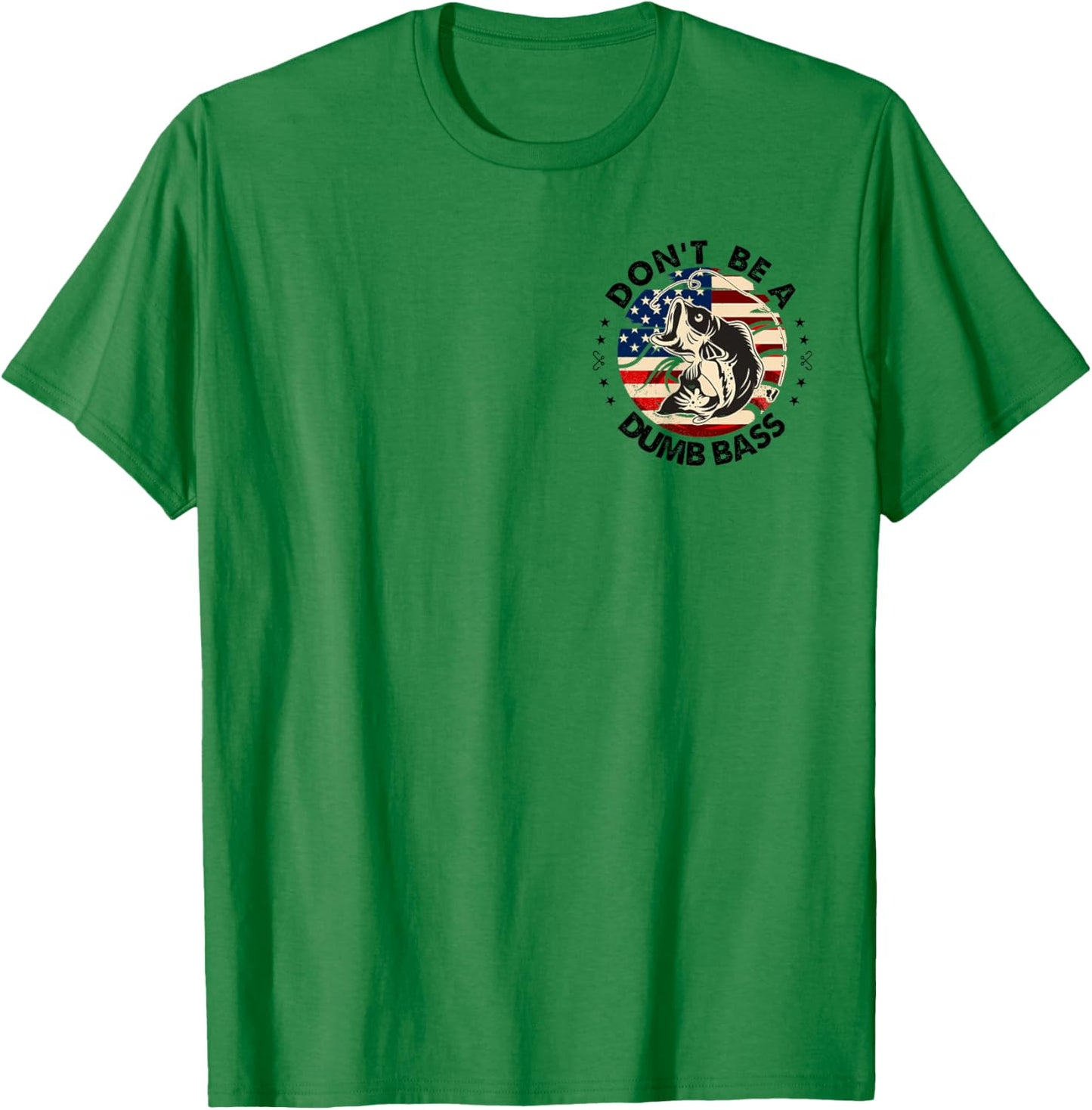 Retro Fishing American Flag Fish Pocket Fisherman T-Shirt - T-Shirt | Irish Green