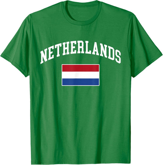 Pays-Bas Drapeau Néerlandais Rétro Vintage Graphique T-Shirt - T-Shirt | Irish Green