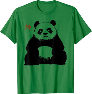 Funny Grumpy Panda Japanese Art T-Shirt - T-Shirt | Irish Green