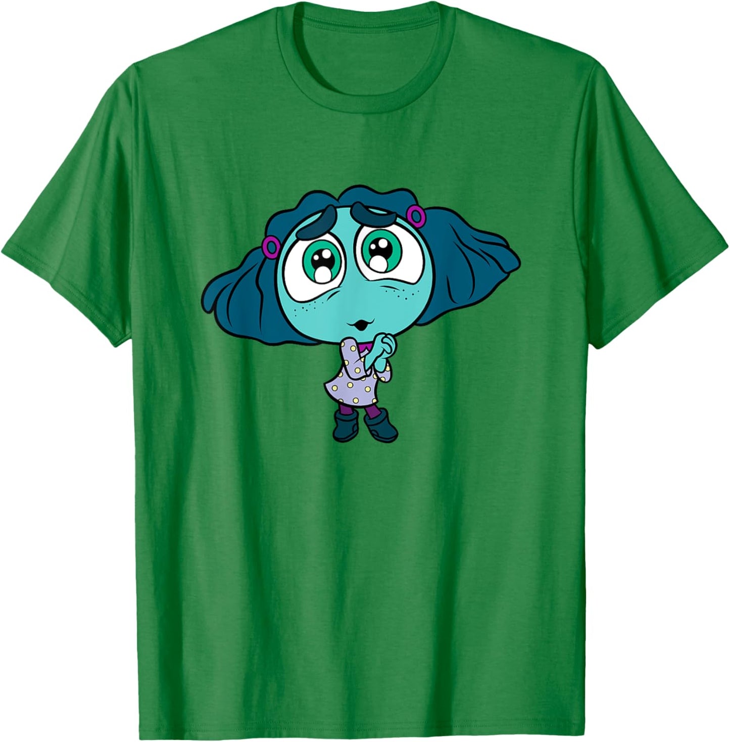 Disney Pixar Inside Out 2 Little Cute Envy Big Eyes Portrait T-Shirt - T-Shirt | Irish Green