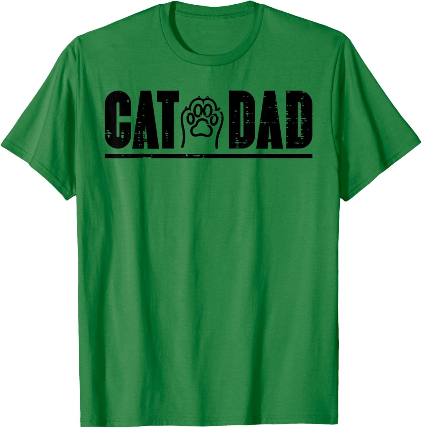 Cat Dad Paw Cute Kitten Fur Papa Daddy Animal Lover Men T-Shirt - T-Shirt | Irish Green
