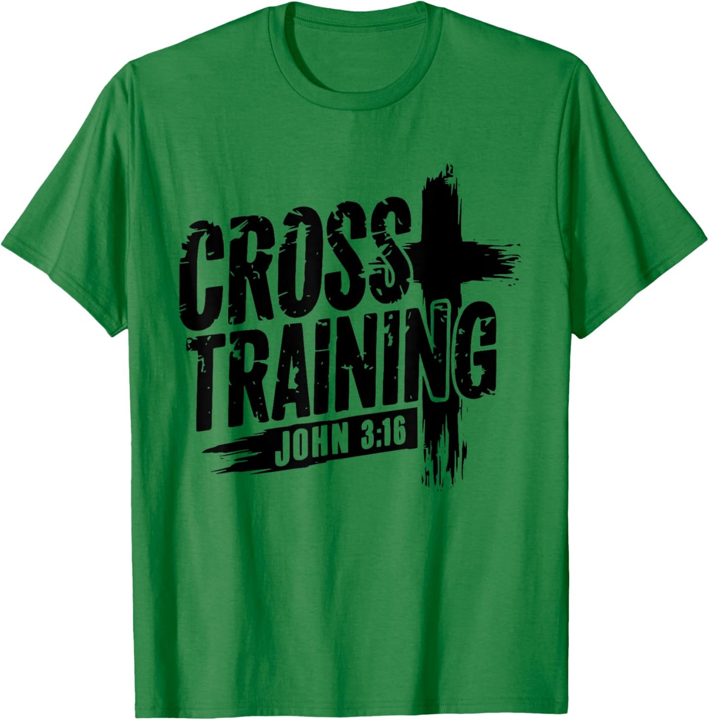 Retro Cross Training 3 16 Christian Faith Motivational Bible T-Shirt - T-Shirt | Irish Green