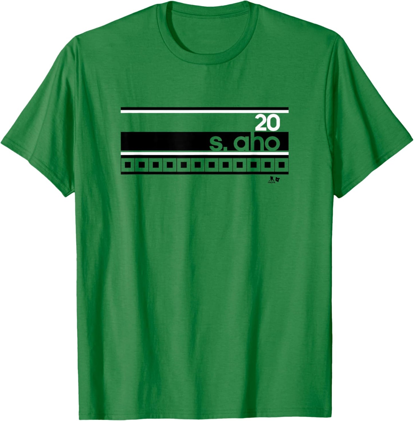 Sebastian Aho - Name Number Stripe - Carolina Hockey T-Shirt - T-Shirt | Irish Green