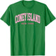 Coney Island New York Retro Preppy Throwback Women Girl Pink T-Shirt - T-Shirt | Irish Green