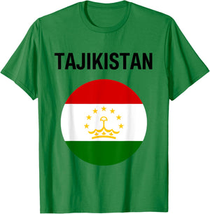 Tajikistan Flag Modern T-Shirt - T-Shirt | Irish Green