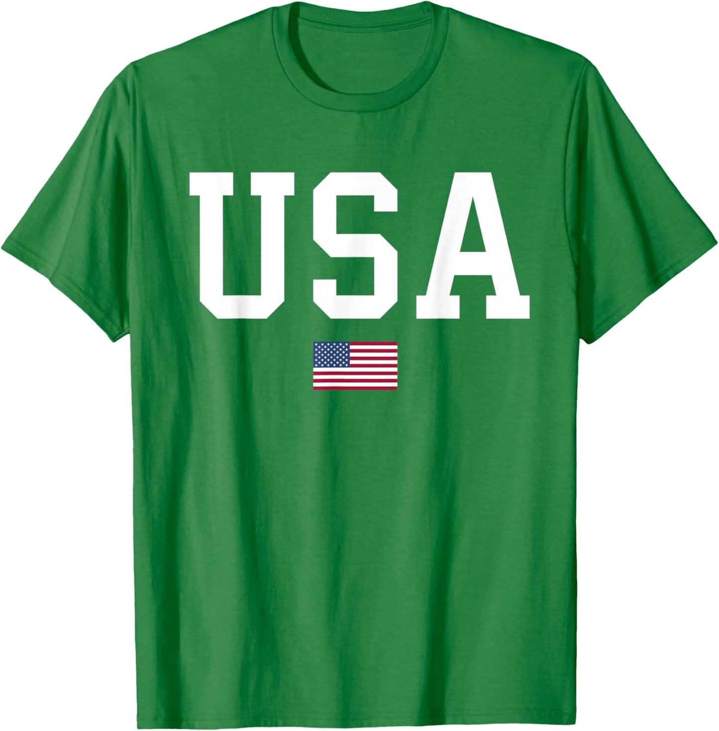 USA Women Men Kids American Flag Patriotic 4th of July T-Shirt - T-Shirt | Irish Green