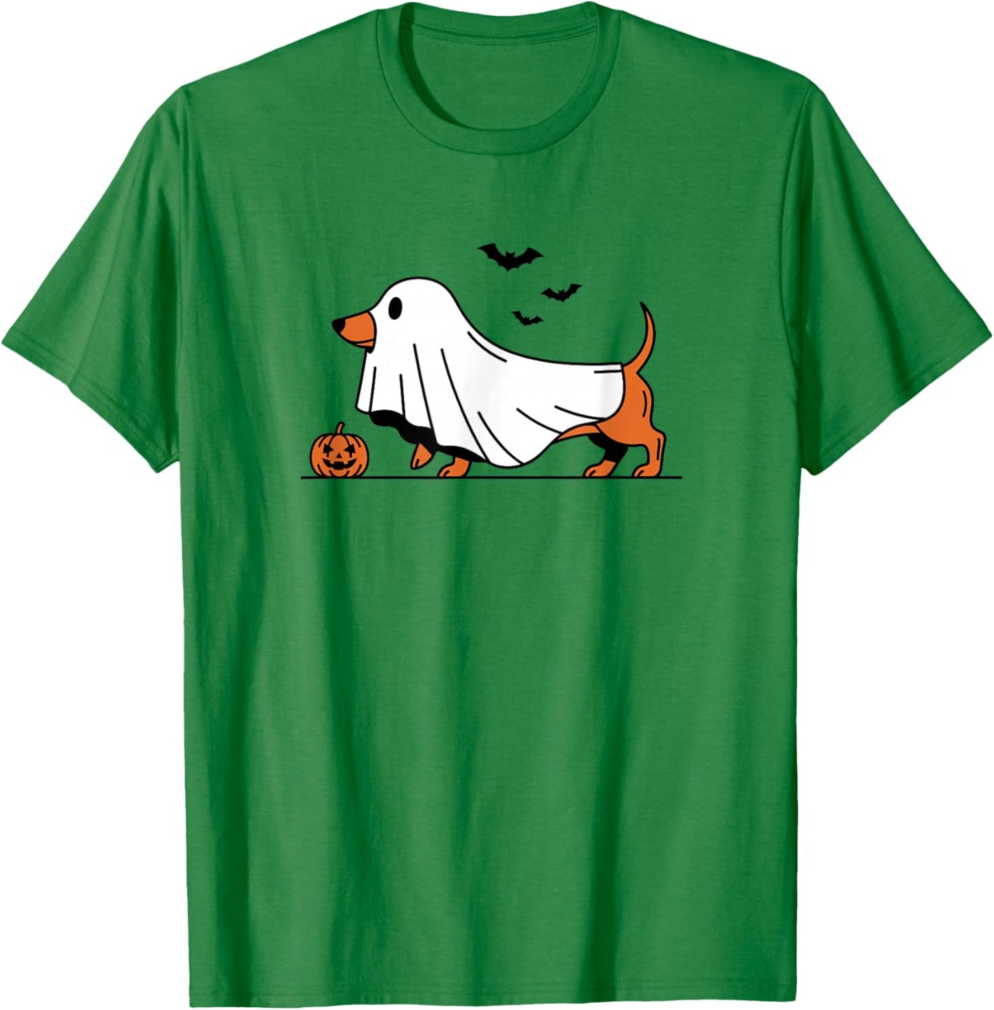 Dachshund Ghost Funny Wiener Dog Halloween Costume T-Shirt - T-Shirt | Irish Green