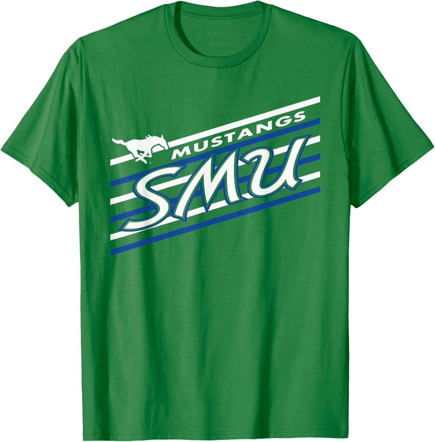 SMU Mustangs Retro Performer Red Officially Licensed T-Shirt - T-Shirt | Irish Green