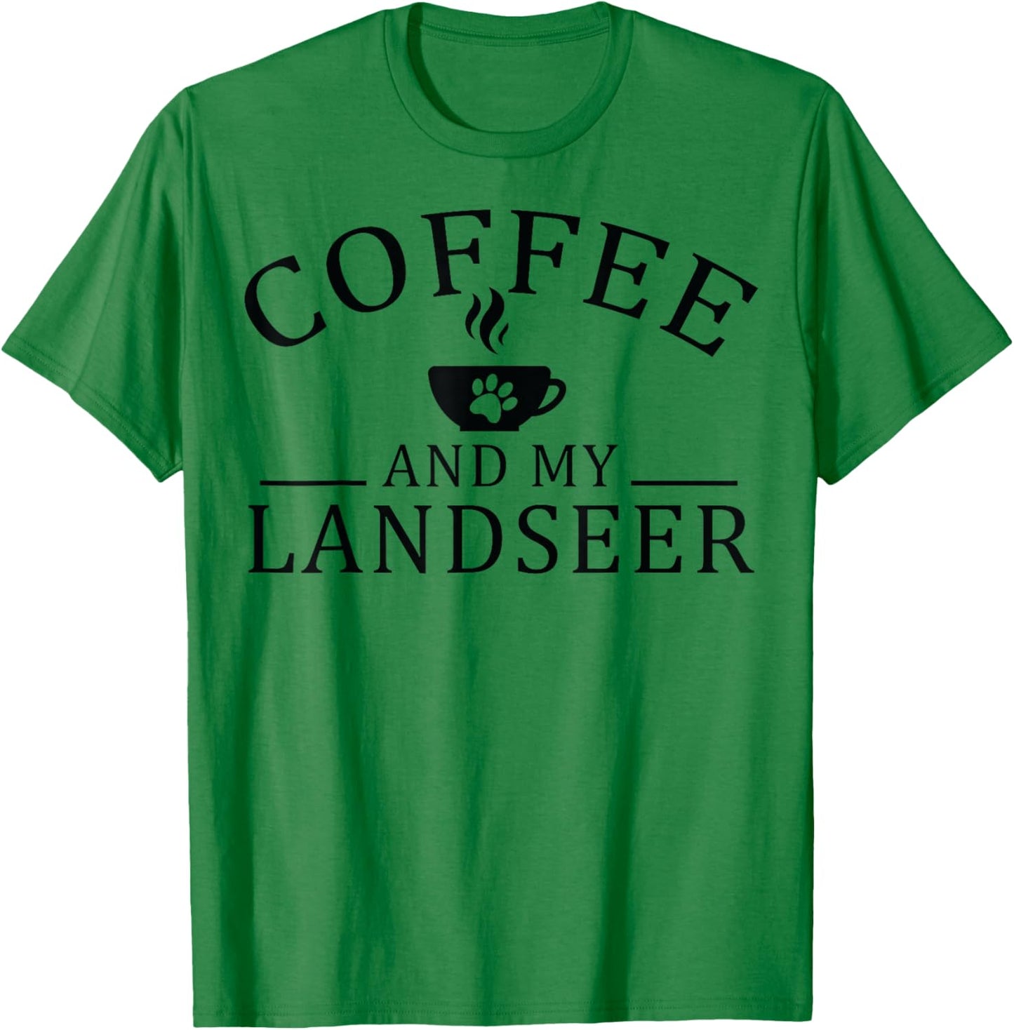 Landseer Dog And Coffee Women T-Shirt - T-Shirt | Irish Green