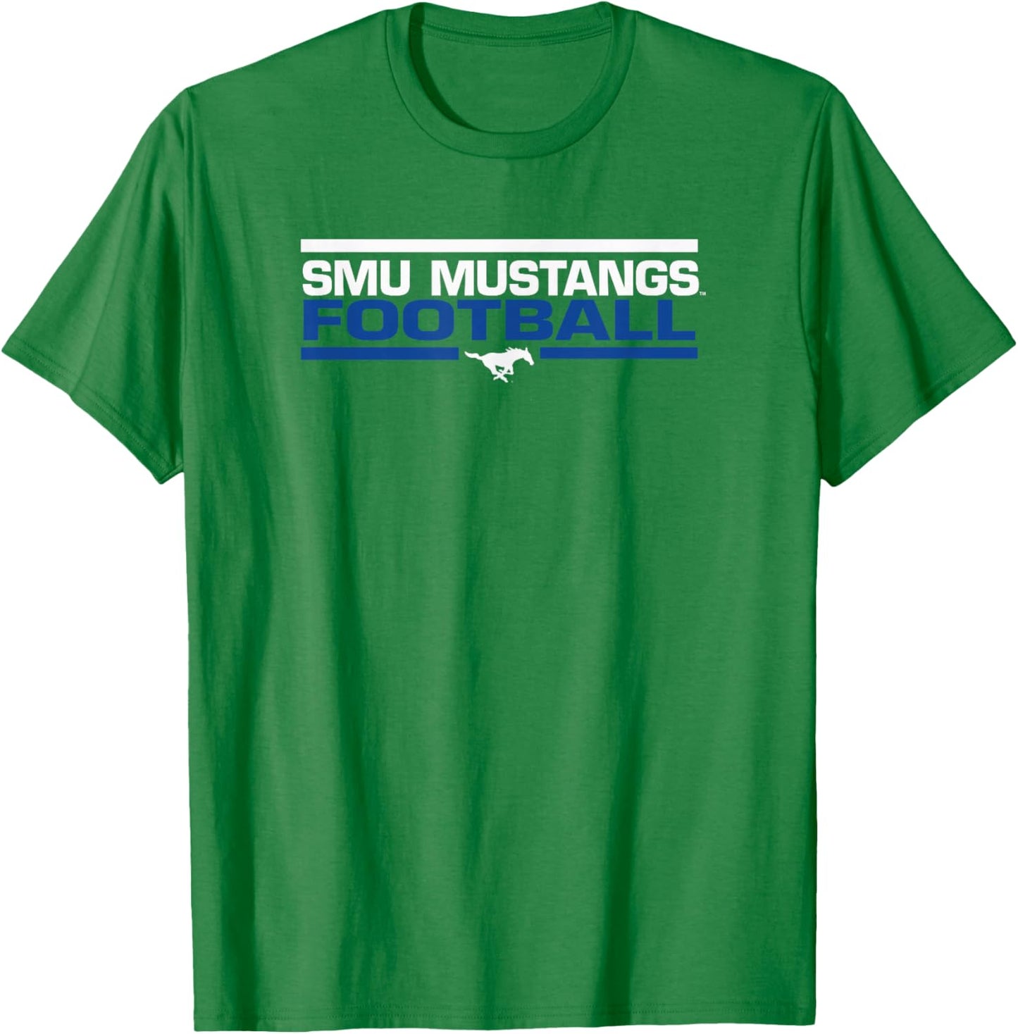 SMU Mustangs Football Tackle Red Officially Licensed T-Shirt - T-Shirt | Irish Green