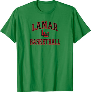 Lamar Cardinals Basketball Screen White Officially Licensed T-Shirt - T-Shirt | Irish Green