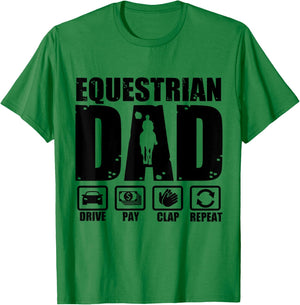 Funny Equestrian Dad Horse Rider Father Humor Fathers Day T-Shirt - T-Shirt | Irish Green