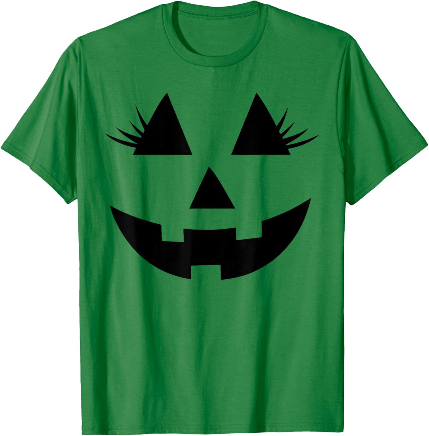 Funny Jack O Lantern Face Pumpkin Eyelashes Hallowen Costume T-Shirt - T-Shirt | Irish Green
