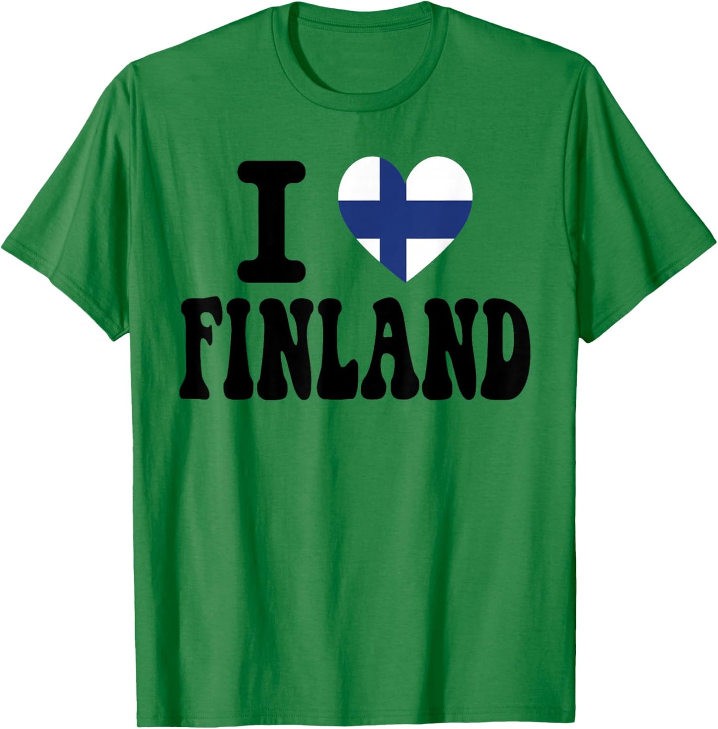 I Love Finland Heart Flag Retro Travel Souvenir T-Shirt - T-Shirt | Irish Green