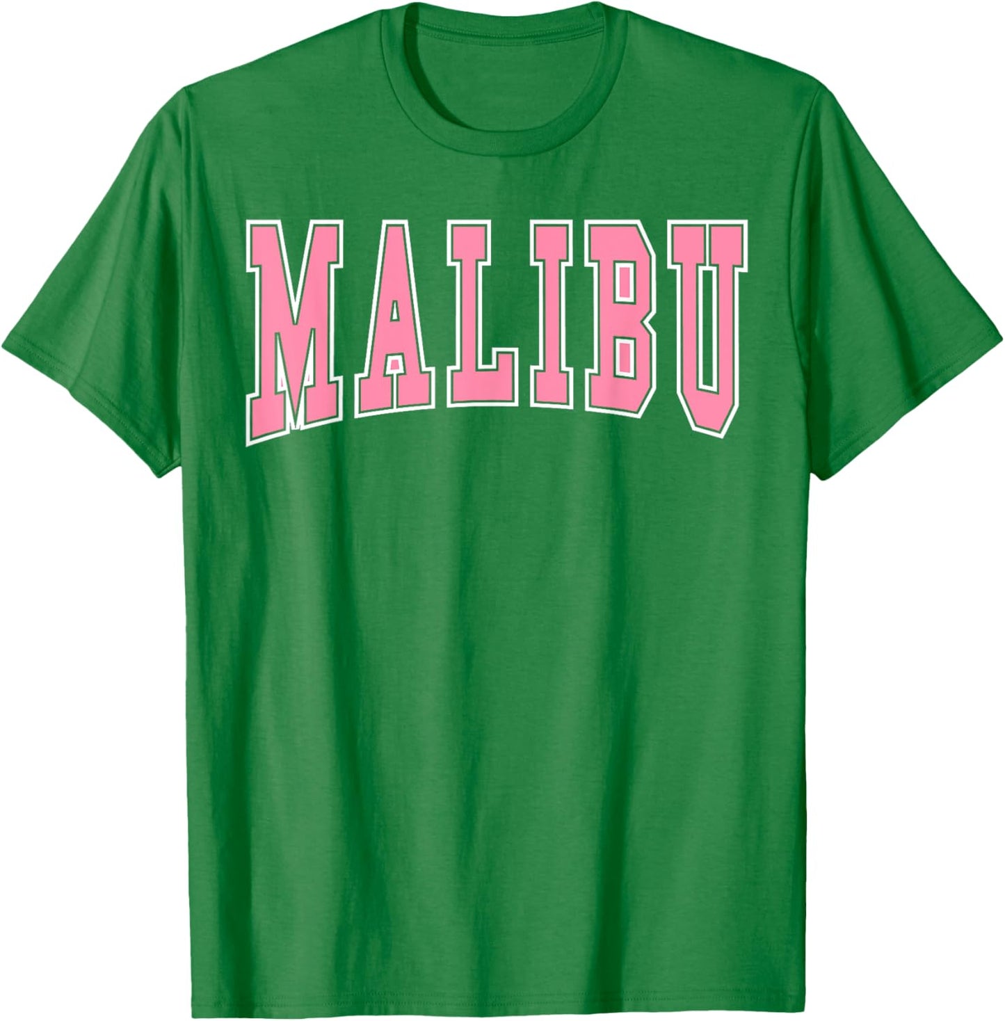 Preppy Varsity Pink Malibu California Teen Girls T-Shirt - T-Shirt | Irish Green