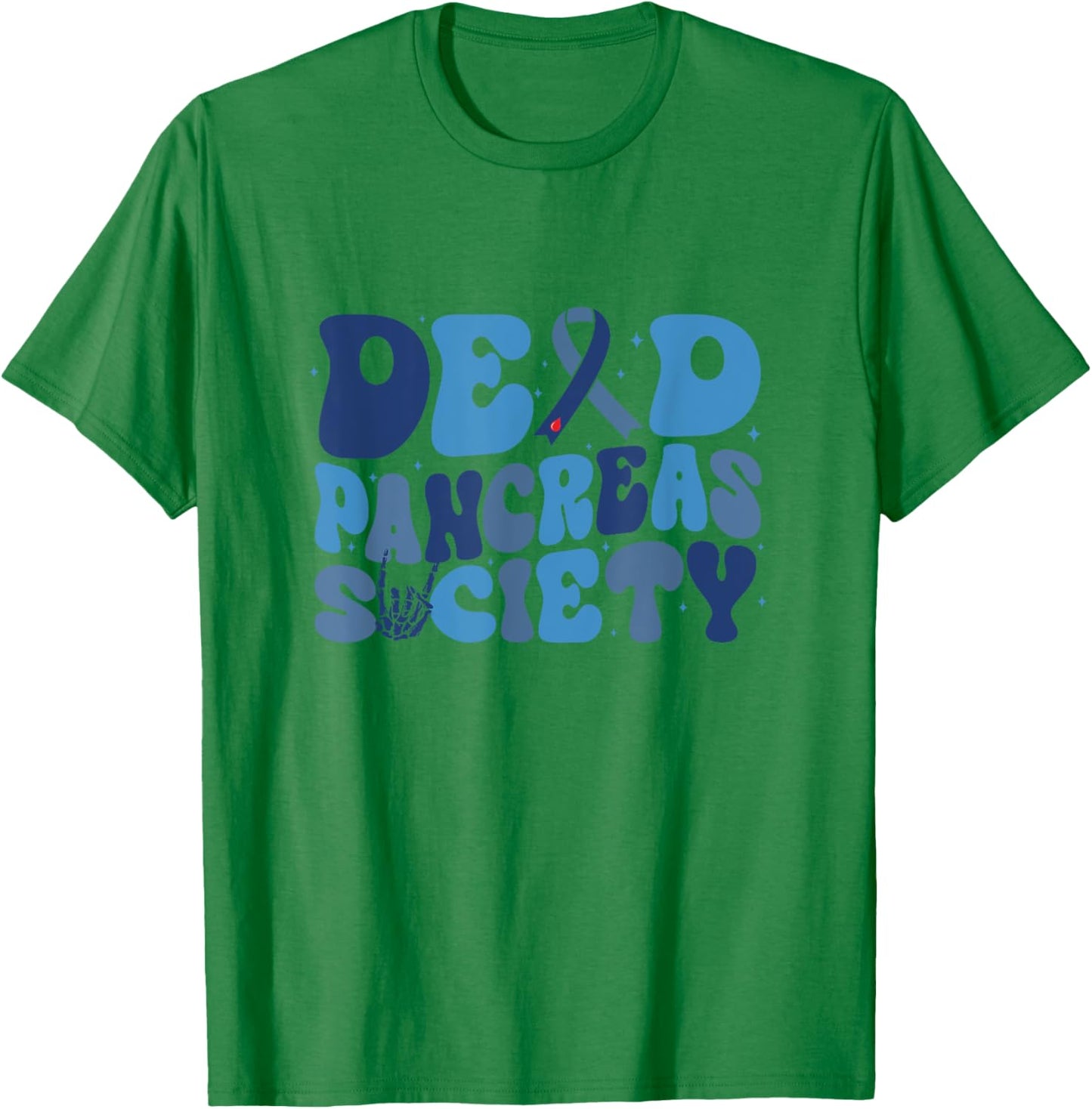 Retro Dead Pancreas Society Funny T1D Diabetes Awareness T-Shirt - T-Shirt | Irish Green
