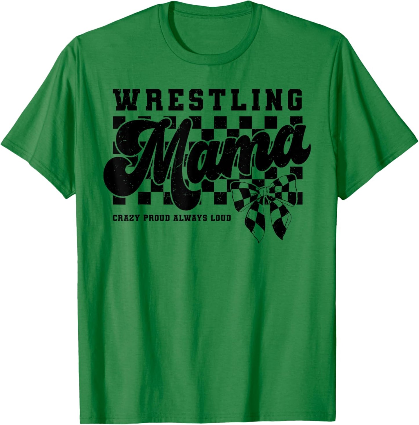 Wrestling Mama Coquette Bow Wrestler Sports Mother's Day T-Shirt - T-Shirt | Irish Green