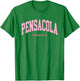 Pensacola Florida Retro Preppy Throwback Girls Pink T-Shirt - T-Shirt | Irish Green