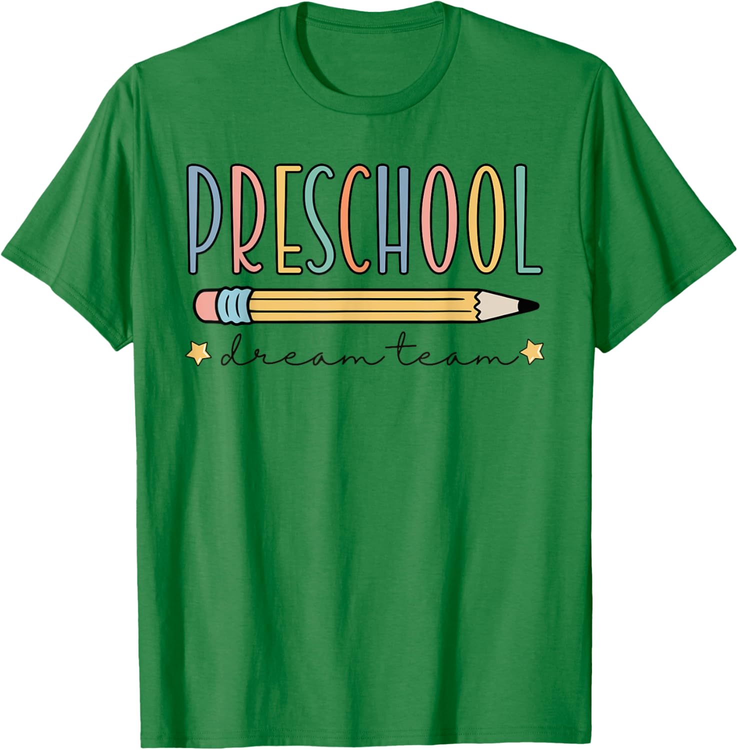 Preschool Dream Team Retro Back To School Teacher Student Women Girls Kids T-Shirt - T-Shirt | Irish Green