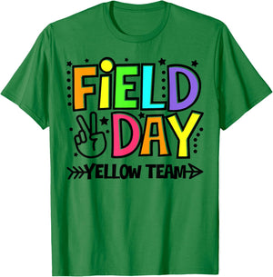 Field Day Yellow Team Funny for Teacher Kids Field Day Games T-Shirt - T-Shirt | Irish Green