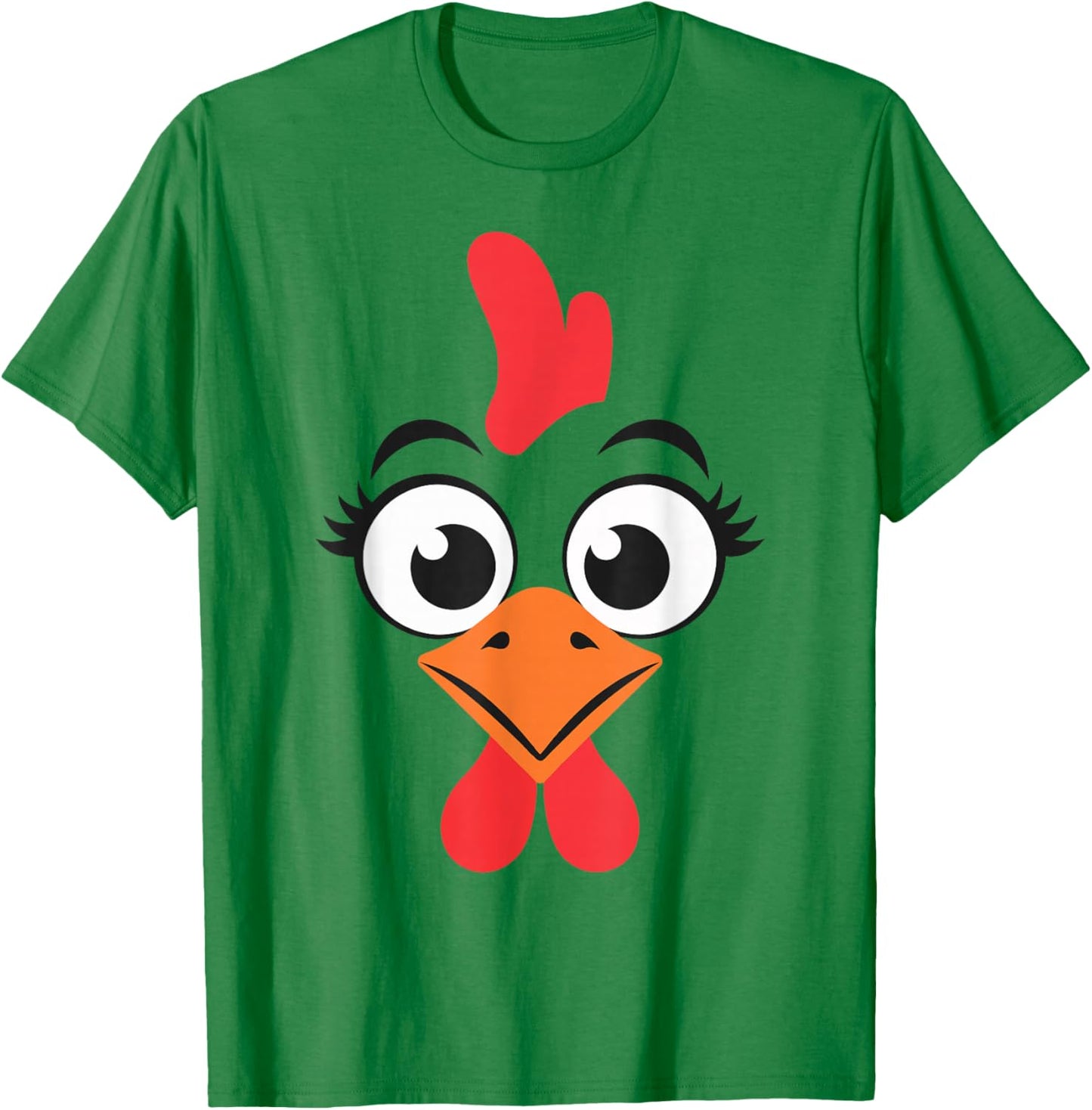Chicken Shirt Adult Kids Men Women Chicken Hen Face Costume T-Shirt - T-Shirt | Irish Green