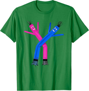 Dancing Inflatable Pink & Blue Wind Tube Dancers Fun Party T-Shirt - T-Shirt | Irish Green
