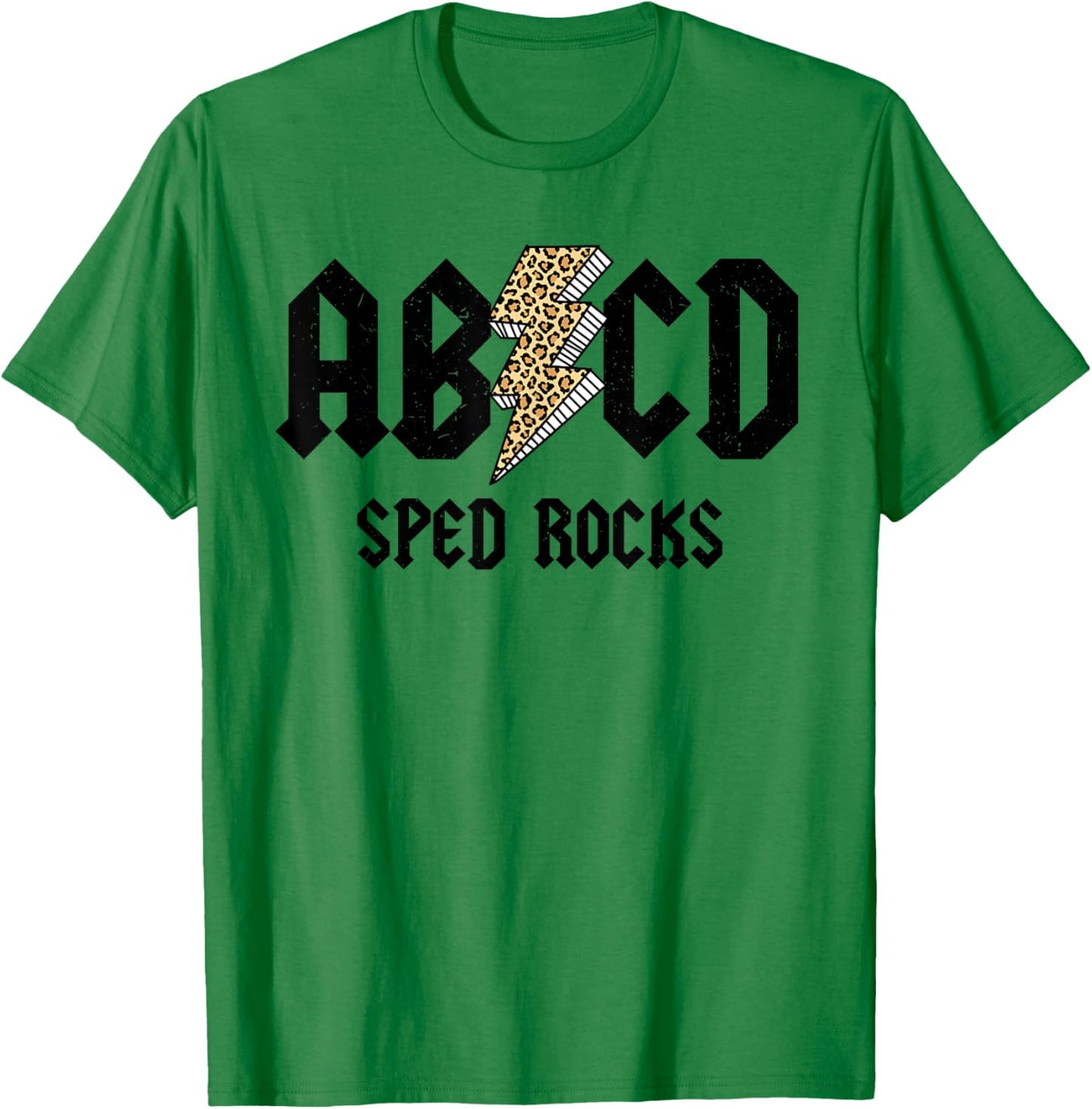 SPED Rocks ABCD Leopard Sped Teacher Educator Back to School Women T-Shirt - T-Shirt | Irish Green